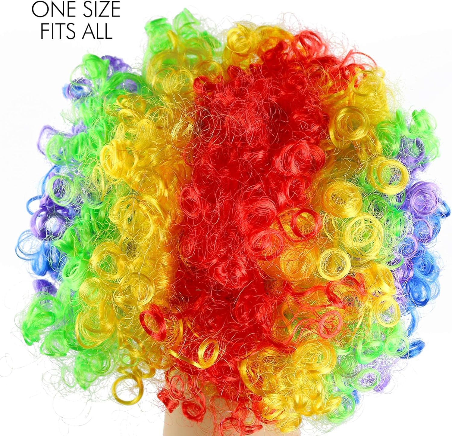 Bazaar5.com 70's Curly Clown Funky Disco Afro Malinga Wig for Men and Women (Multicolor) – view 3