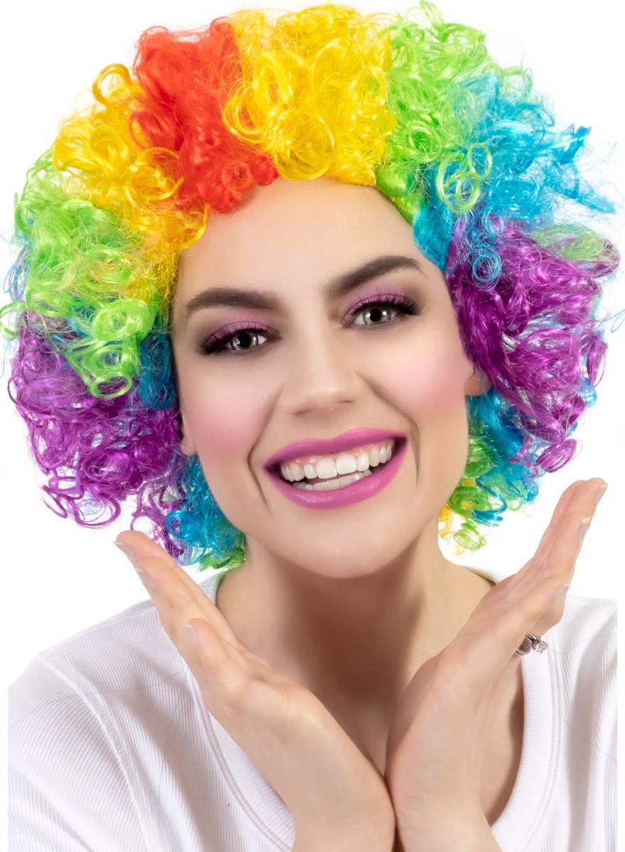 Bazaar5.com 70's Curly Clown Funky Disco Afro Malinga Wig for Men and Women (Multicolor) – view 5
