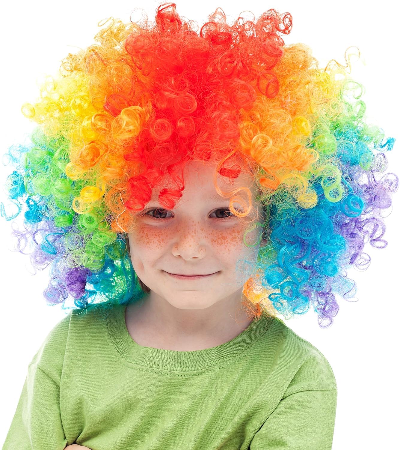 Bazaar5.com 70's Curly Clown Funky Disco Afro Malinga Wig for Men and Women (Multicolor) – view 7