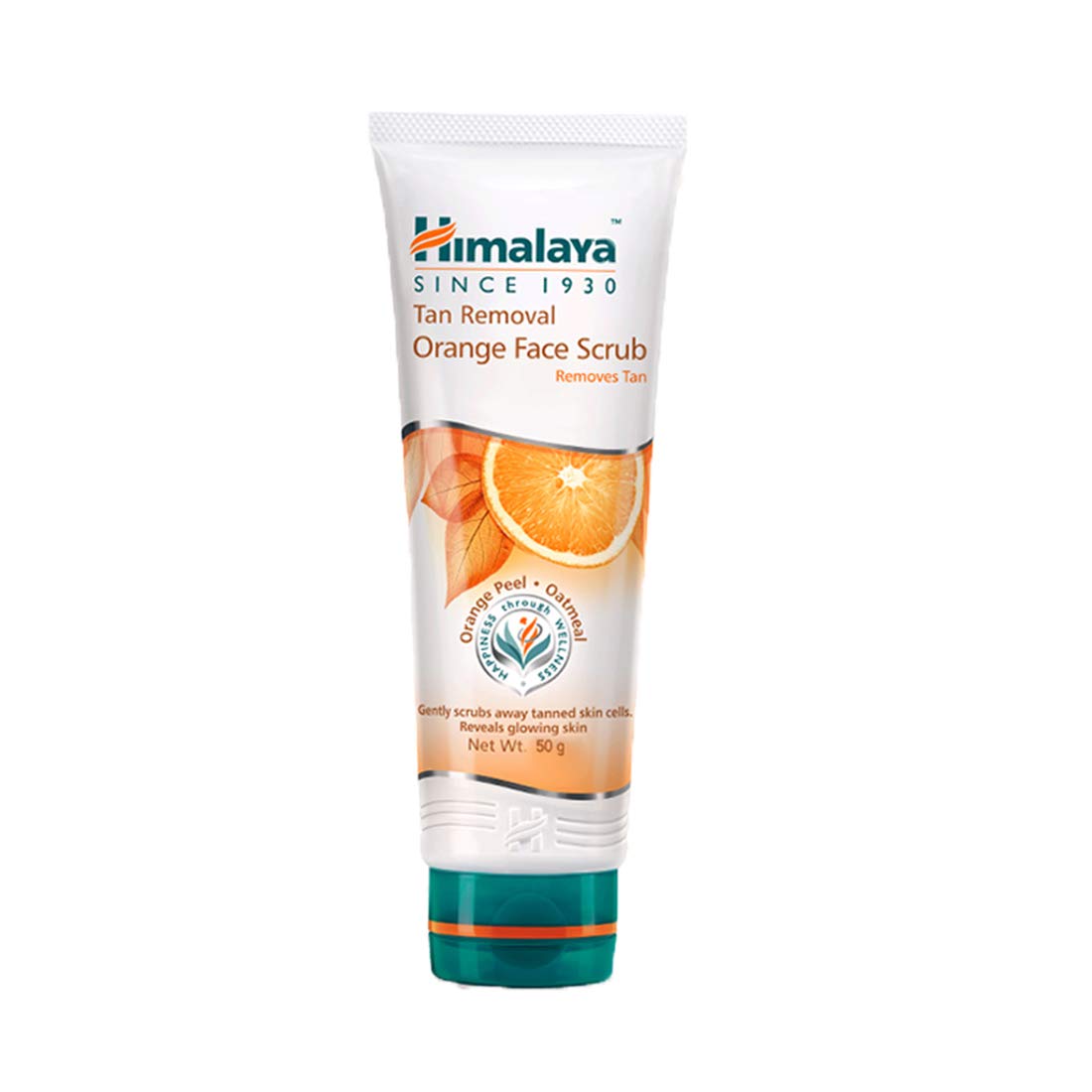 Front view of Himalaya orange face scrub 50g tube