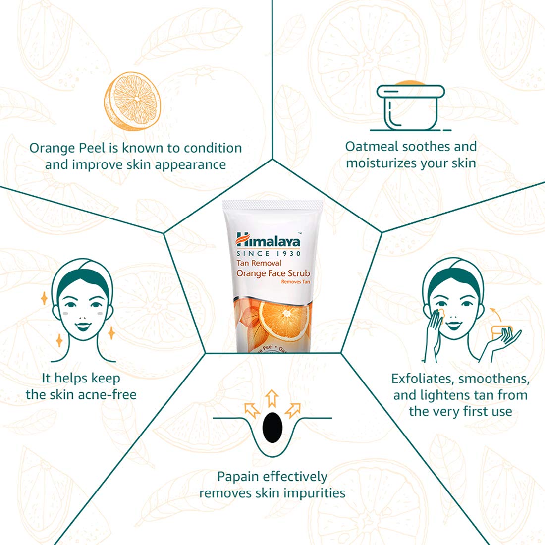 Himalaya Tan Removal Orange Face Scrub, 50g – view 5