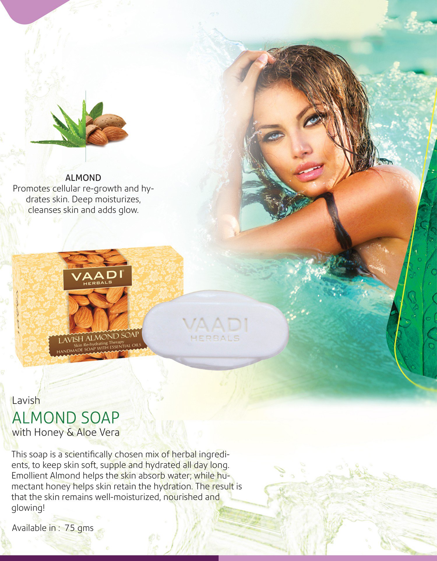 Vaadi Herbals Lavish Almond Soap, 75g – view 3