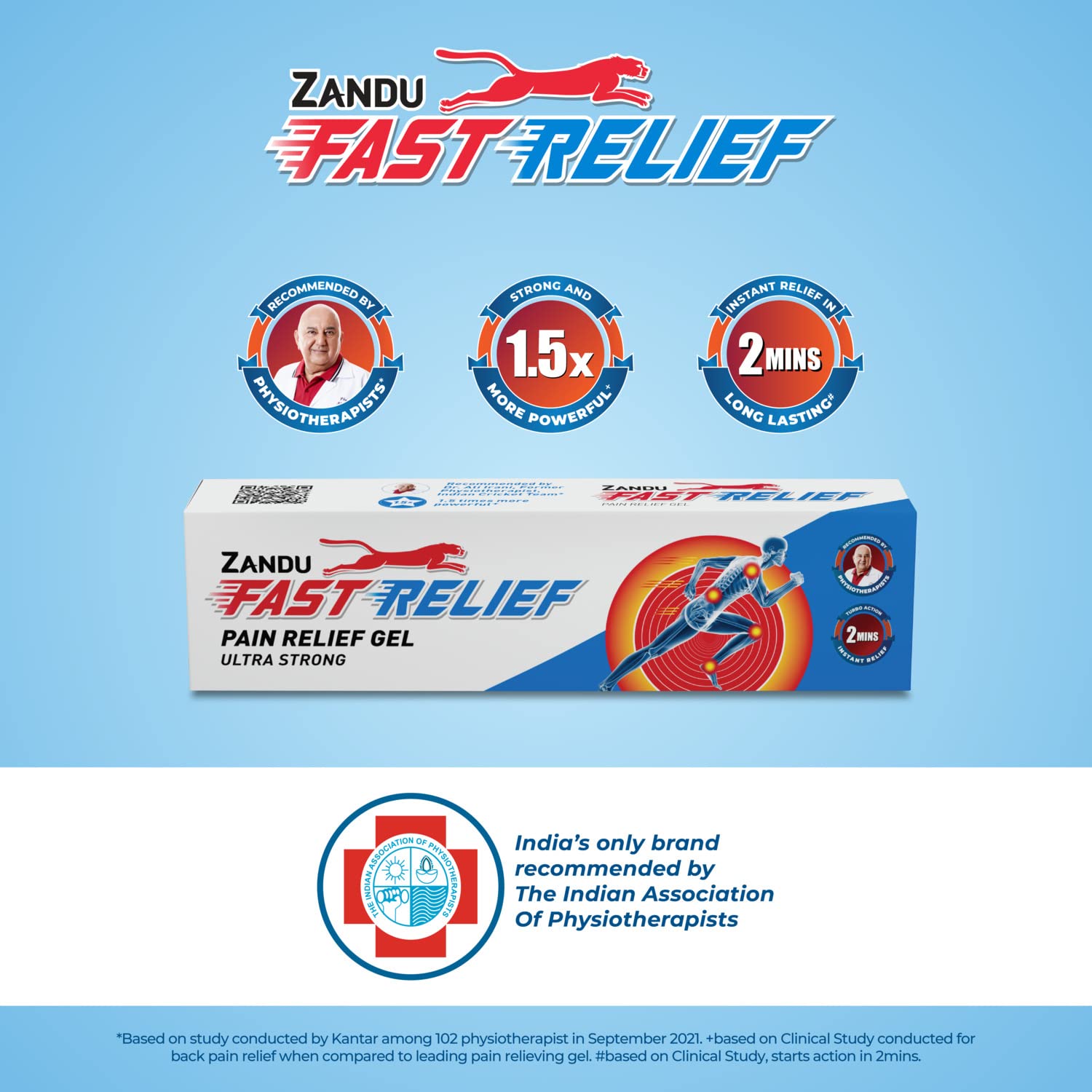 Zandu Fast Relief Gel-45 ml,for back and muscle pain; Turbo action formula recommended by physiotherapist. – view 3
