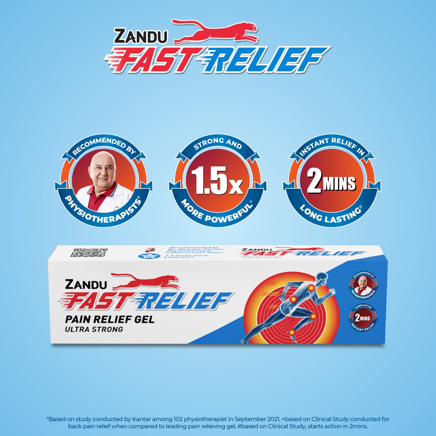 Zandu Fast Relief Gel-45 ml,for back and muscle pain; Turbo action formula recommended by physiotherapist. – view 6