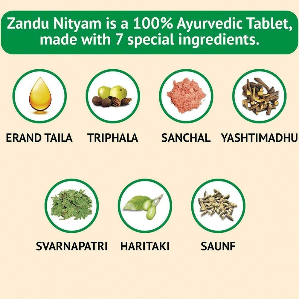 Zandu Nityam Ayurvedic Vati 30 Tablets – view 4