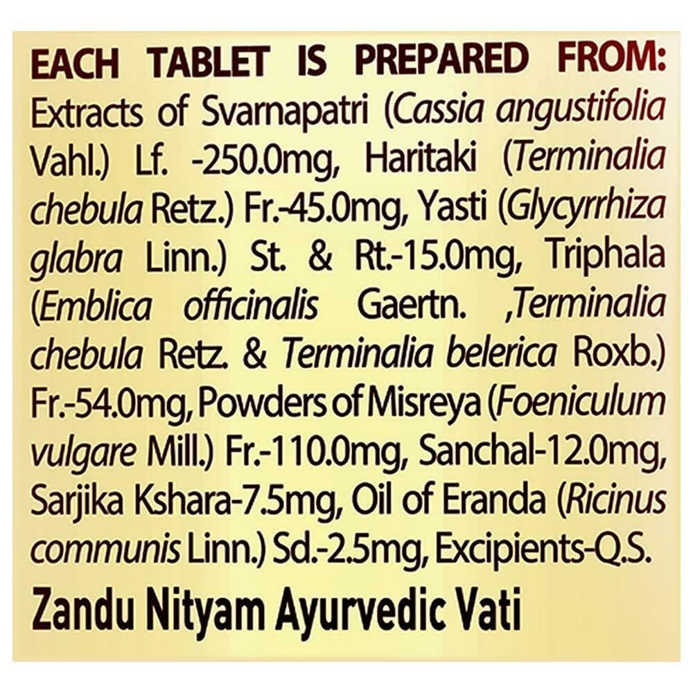 Zandu Nityam Ayurvedic Vati 30 Tablets – view 5