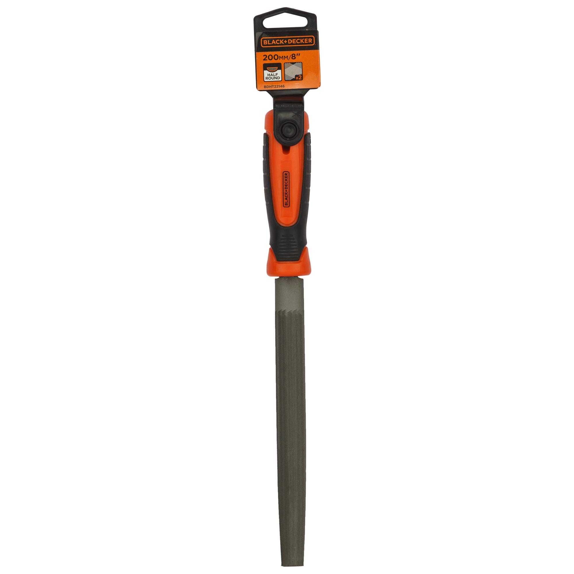 BLACK+DECKER BDHT22146 Steel 200mm 2nd Cut Half Round File (Orange) – view 7