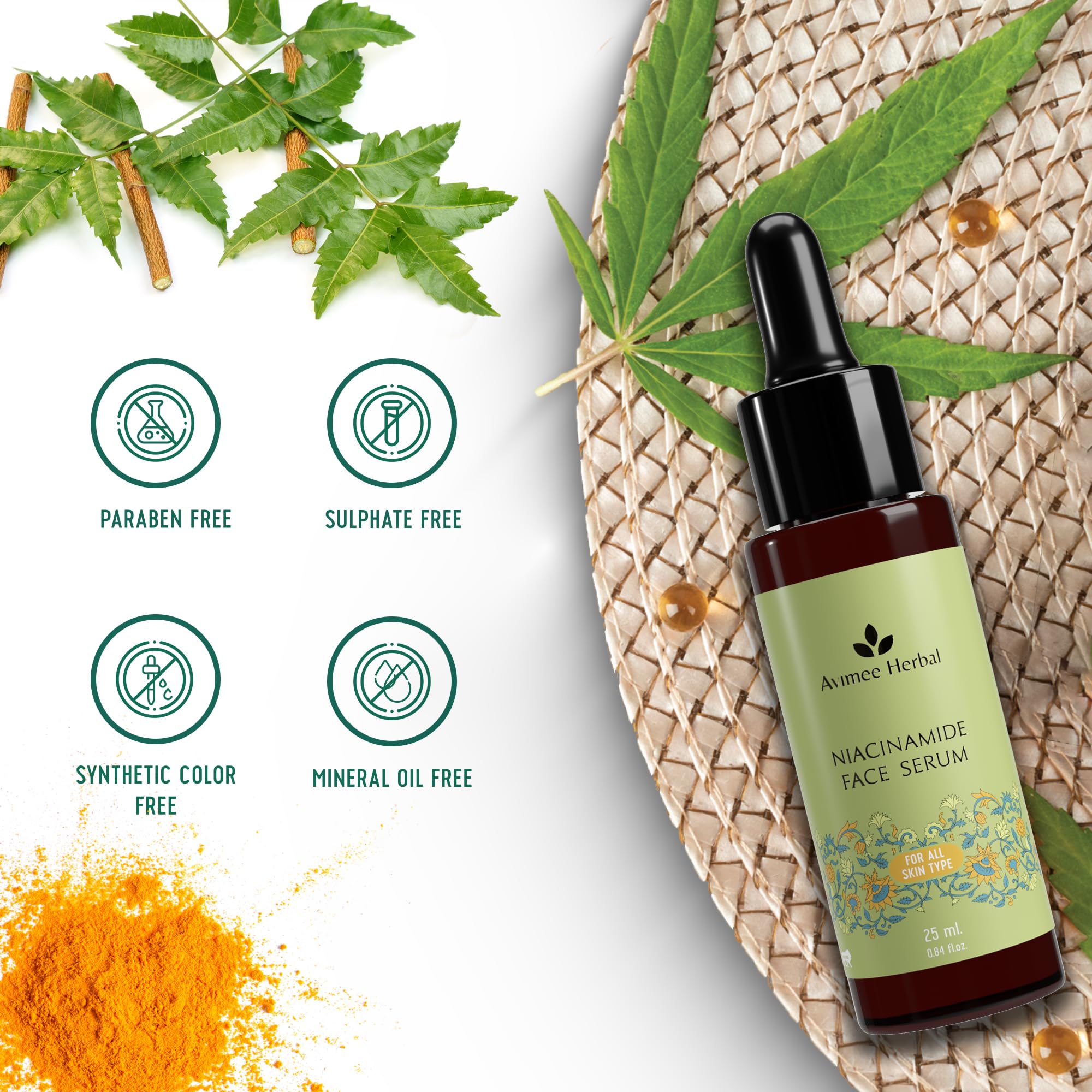 Avimee Herbal 10% Niacinamide Face Serum with Hyaluronic Acid – view 2