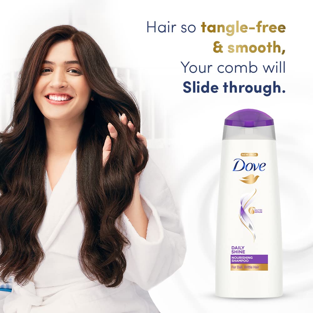 Dove Daily Shine, Shampoo, 650ml, for Damaged or Frizzy Hair, Makes Hair Soft, Shiny And Smooth, Mild Daily Shampoo, for Men & Women – view 4