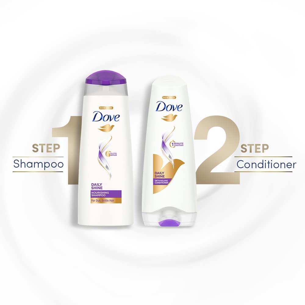 Dove Daily Shine, Shampoo, 650ml, for Damaged or Frizzy Hair, Makes Hair Soft, Shiny And Smooth, Mild Daily Shampoo, for Men & Women – view 6