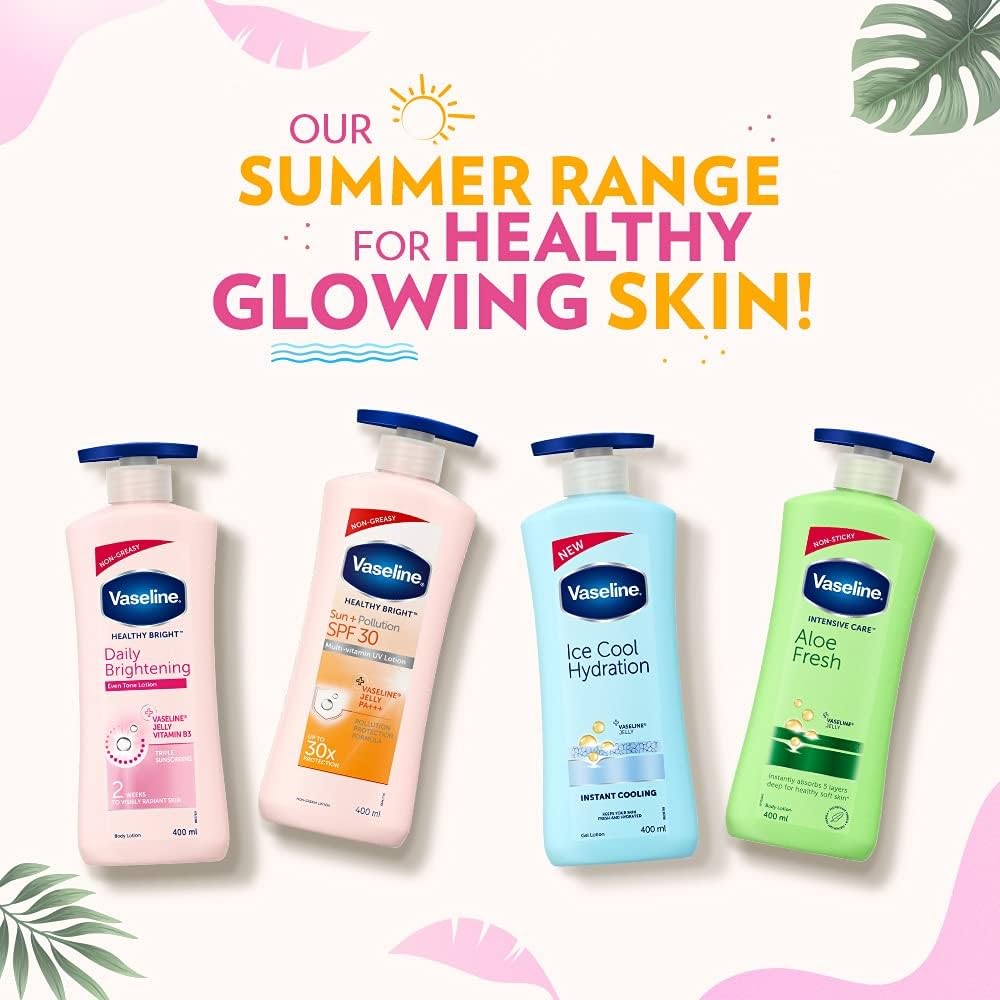 Vaseline Healthy Bright Body Lotion 400ml, Daily Brightening Body Moisturizer with Sunscreen for Dry Skin, Lotion for Non-Greasy Glowing Skin – view 7