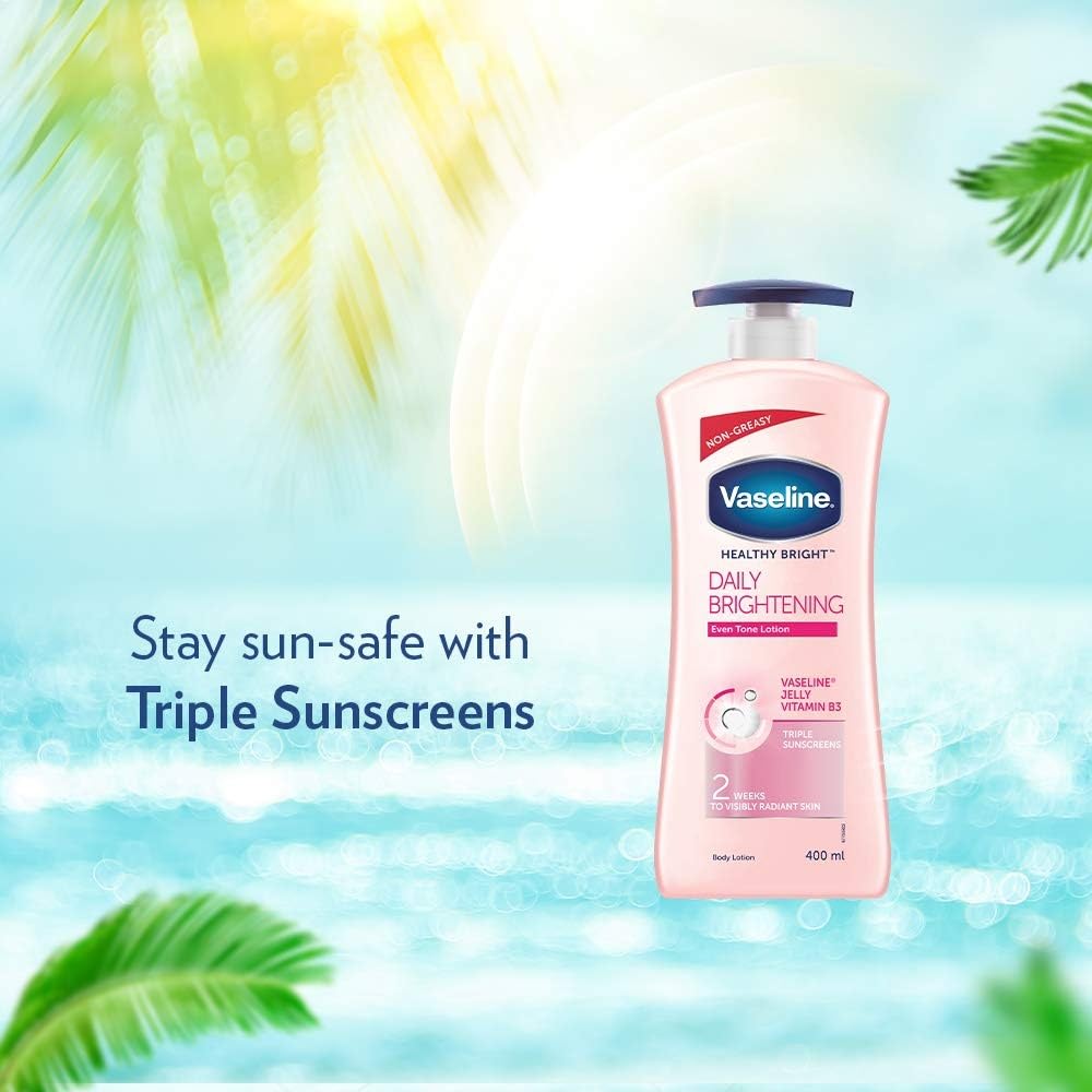 Vaseline Healthy Bright Body Lotion 400ml, Daily Brightening Body Moisturizer with Sunscreen for Dry Skin, Lotion for Non-Greasy Glowing Skin – view 9