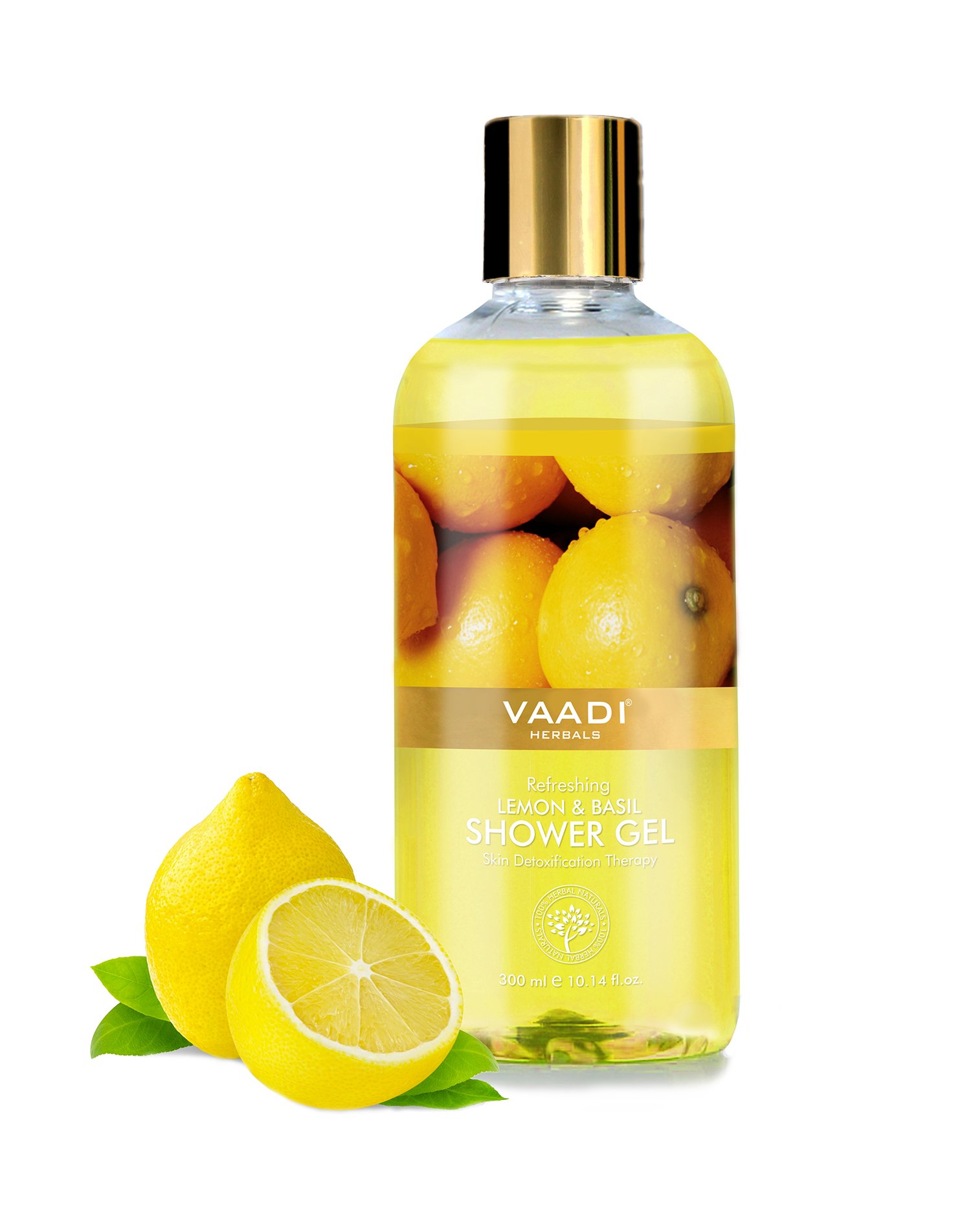 Vaadi Herbals refreshing lemon basil shower gel 300 ml bottle