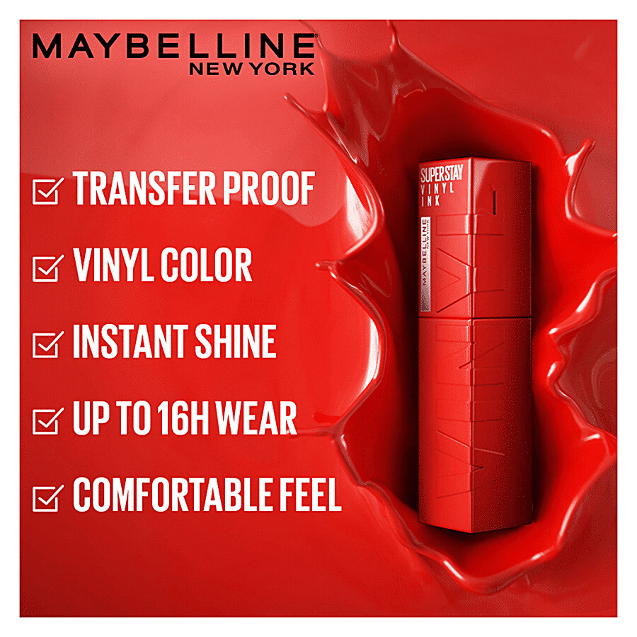 Maybelline New York Superstay Vinyl Ink Liquid Lipstick - High Shine, Long-Lasting, Smudge Proof 4.2 ml – view 5