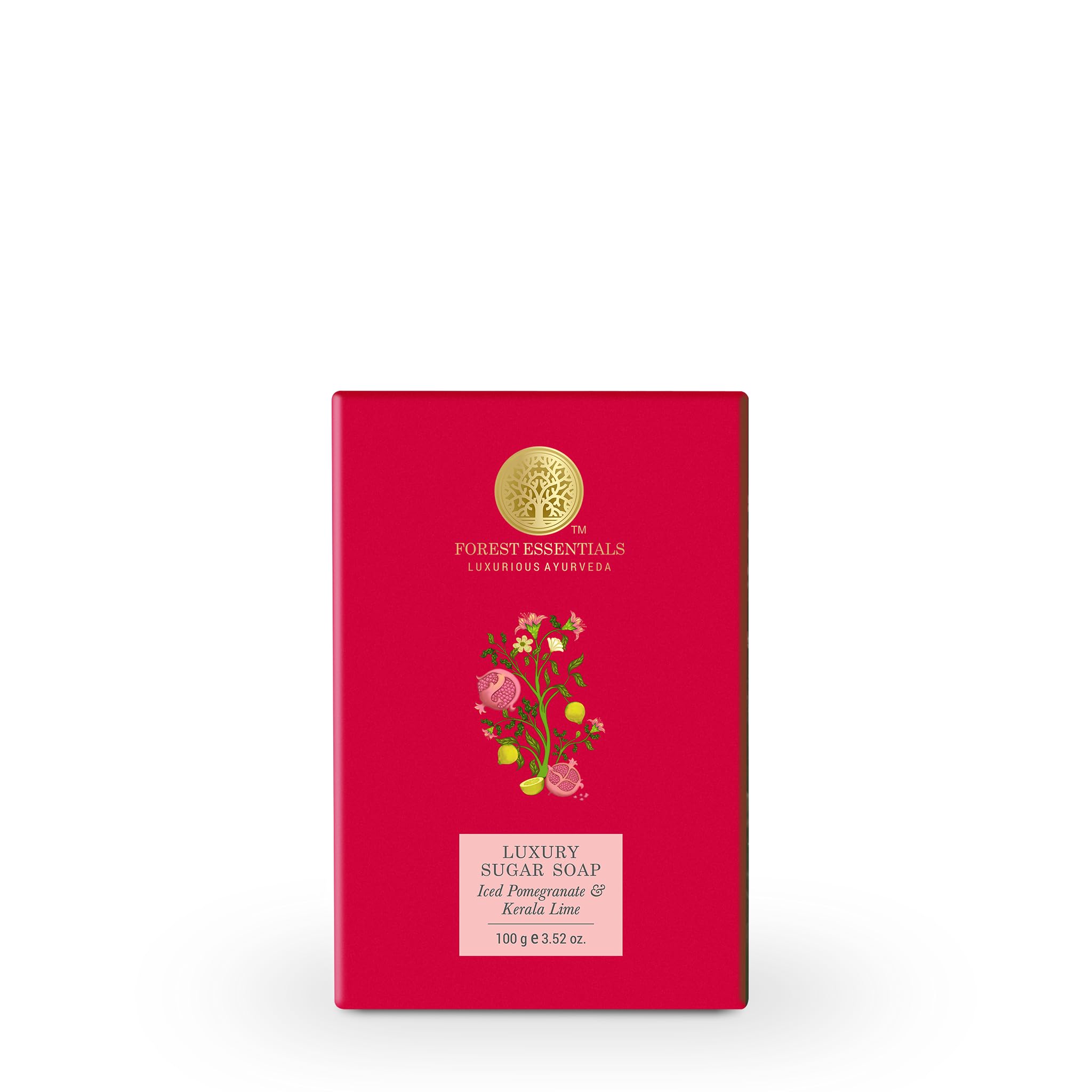 Boxed Forest Essentials Ayurvedic handmade bath soap with pomegranate and lime