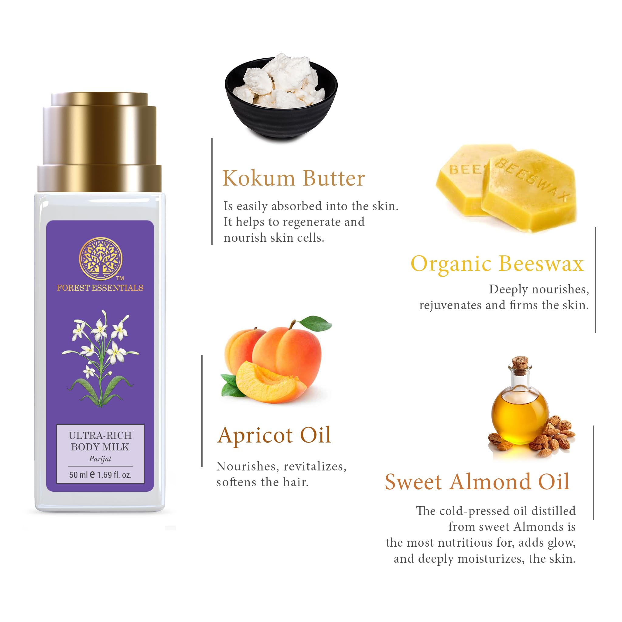 Forest Essentials Ultra Rich Body Milk Parijat – view 4