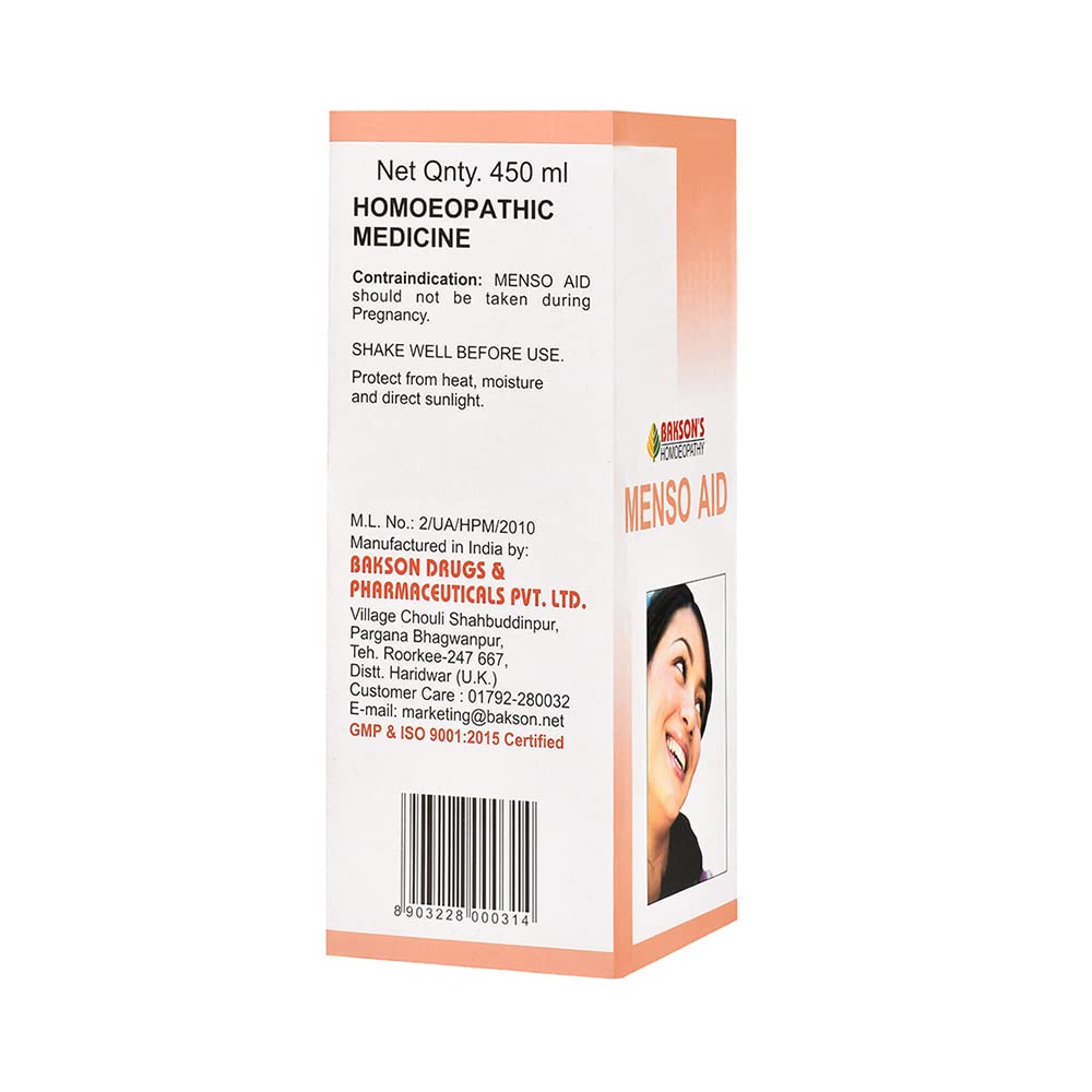 Dr. Bakshi's BAKSON'S HOMOEOPATHY Menso Aid Syrup (450ml) – view 2