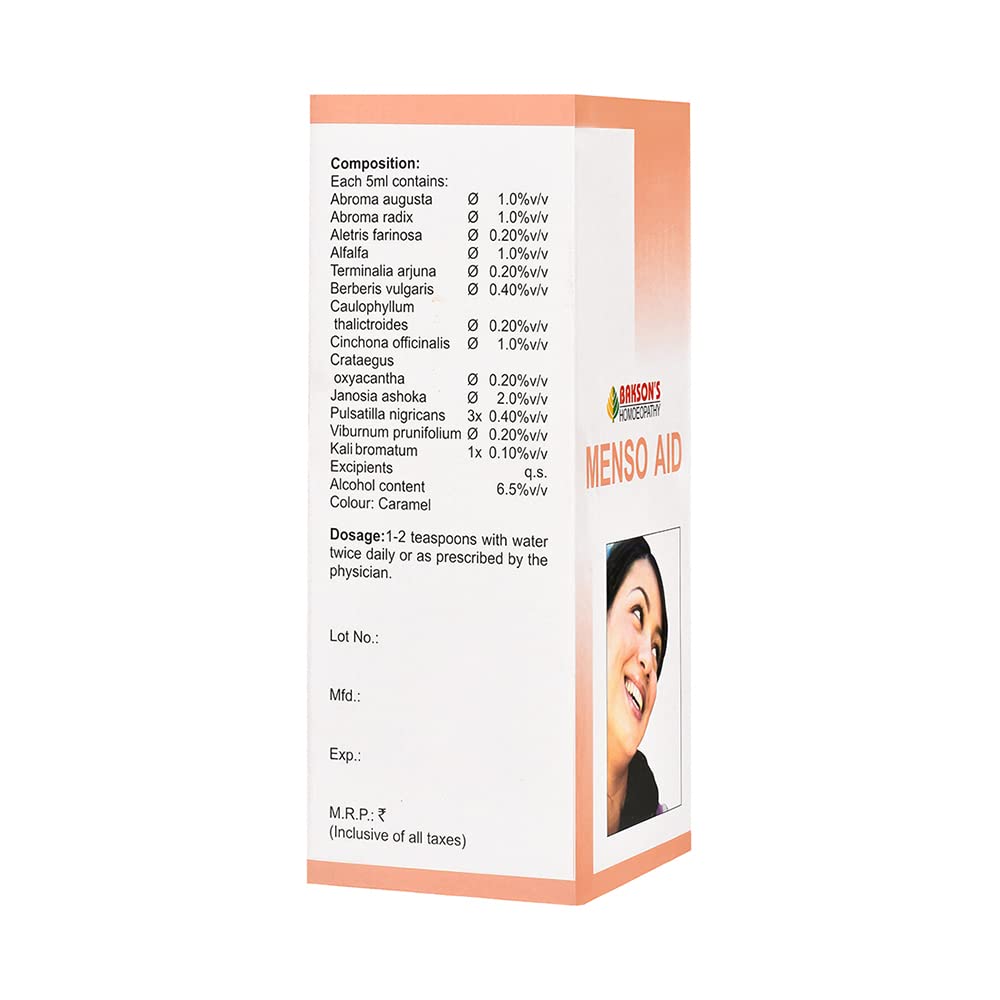 Dr. Bakshi's BAKSON'S HOMOEOPATHY Menso Aid Syrup (450ml) – view 3