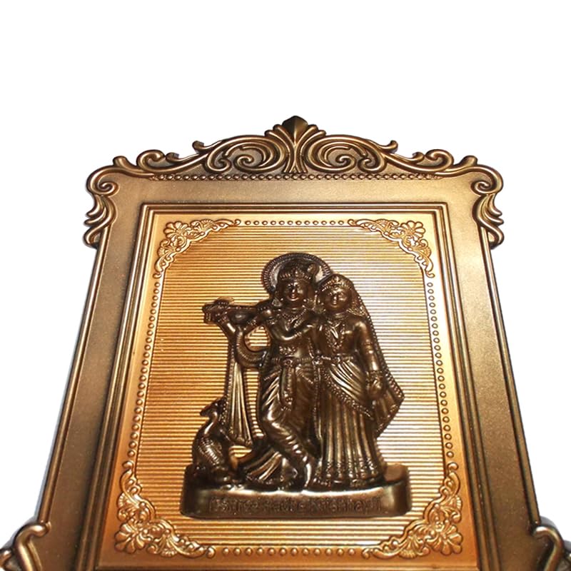 Kotak Sales Radha Krishna God Spiritual Idol Photo Frame Wall Hanging Decorative Interior Plastic Acrylic 3D Design Durable Frame Brings Positive Energy Size 34 X 23 Cm (Copper) – view 3