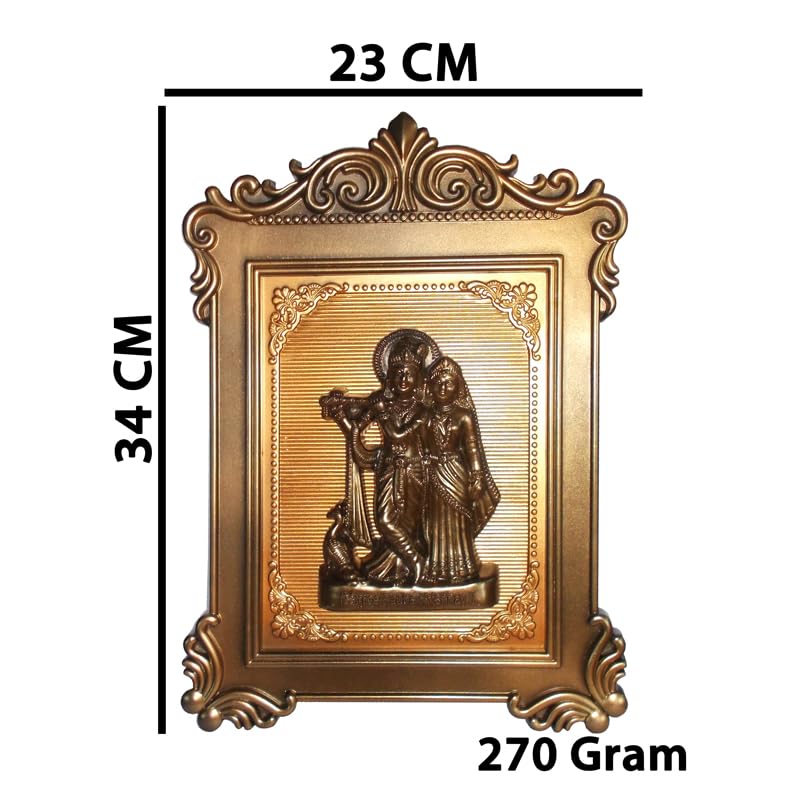 Kotak Sales Radha Krishna God Spiritual Idol Photo Frame Wall Hanging Decorative Interior Plastic Acrylic 3D Design Durable Frame Brings Positive Energy Size 34 X 23 Cm (Copper) – view 5