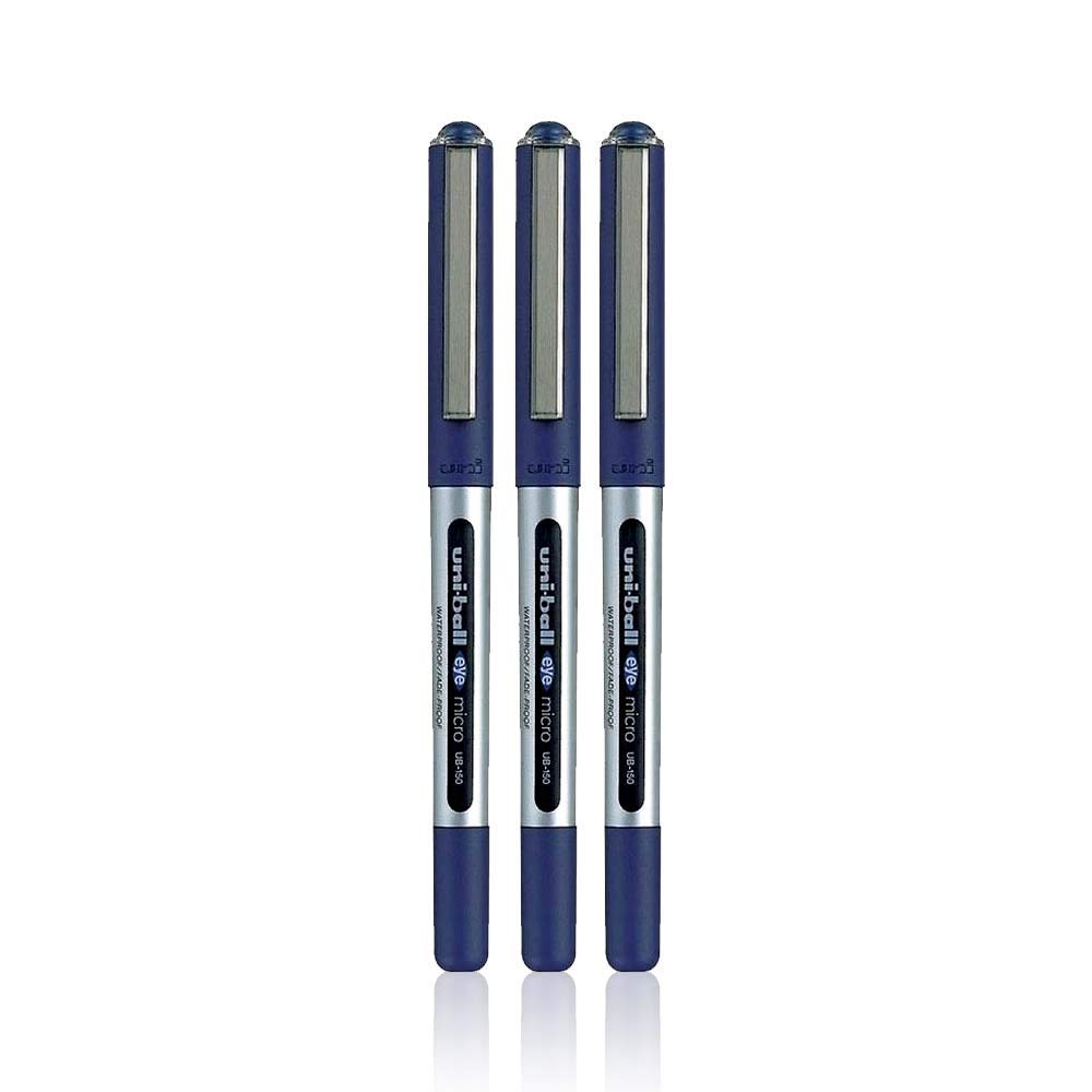 Pack of 3 uni-ball Eye UB150 blue ink pens