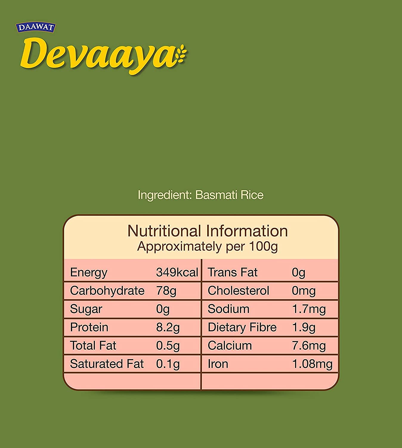 Daawat Devaaya, Long & Fluffy Grains Basmati Rice, 5 Kg – view 3