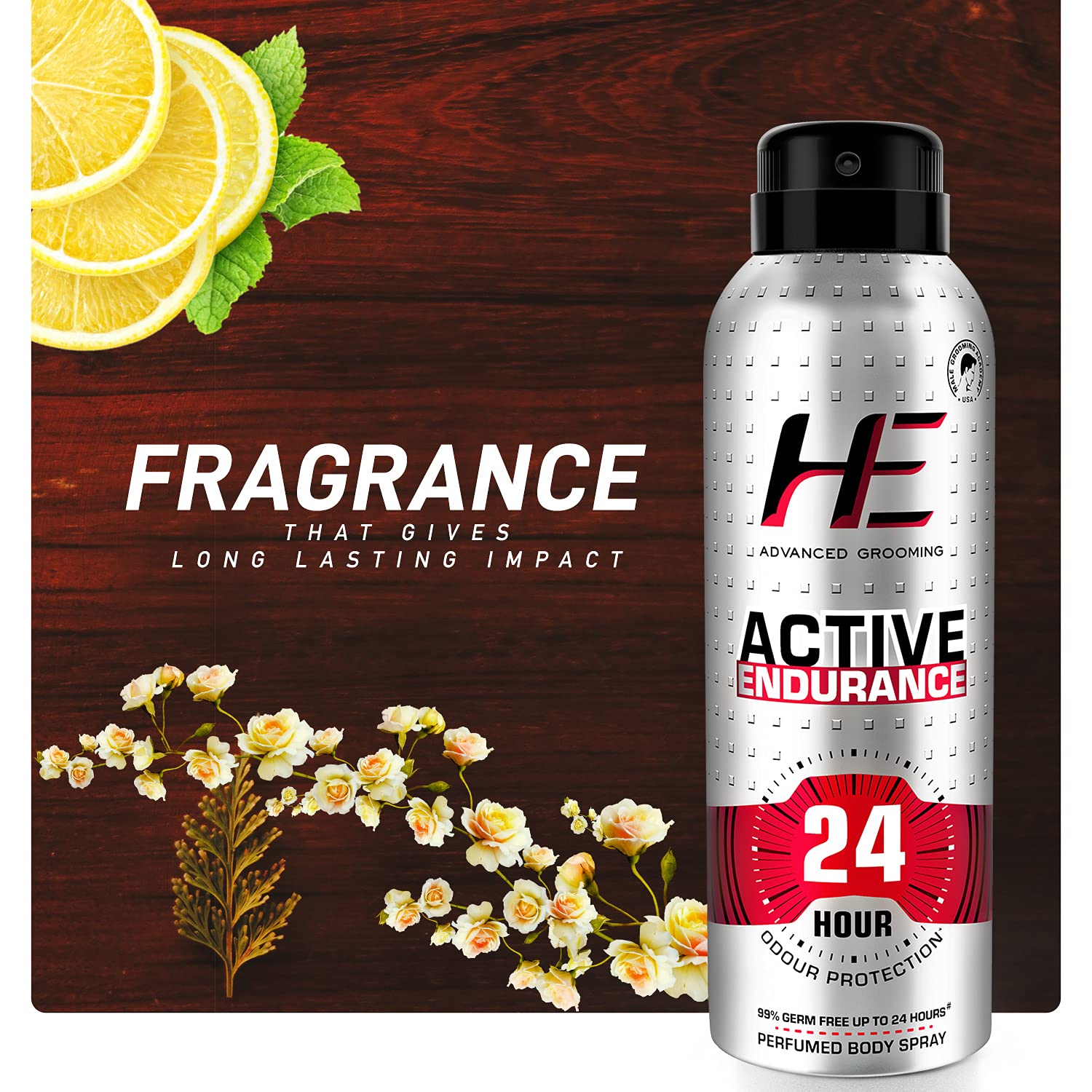 He Active Endurance Perfumed Body Spray, 150ml For Today's Active Men, 24 Hour Odor Protection* 99% Germ Free Up To 24 Hours – view 5
