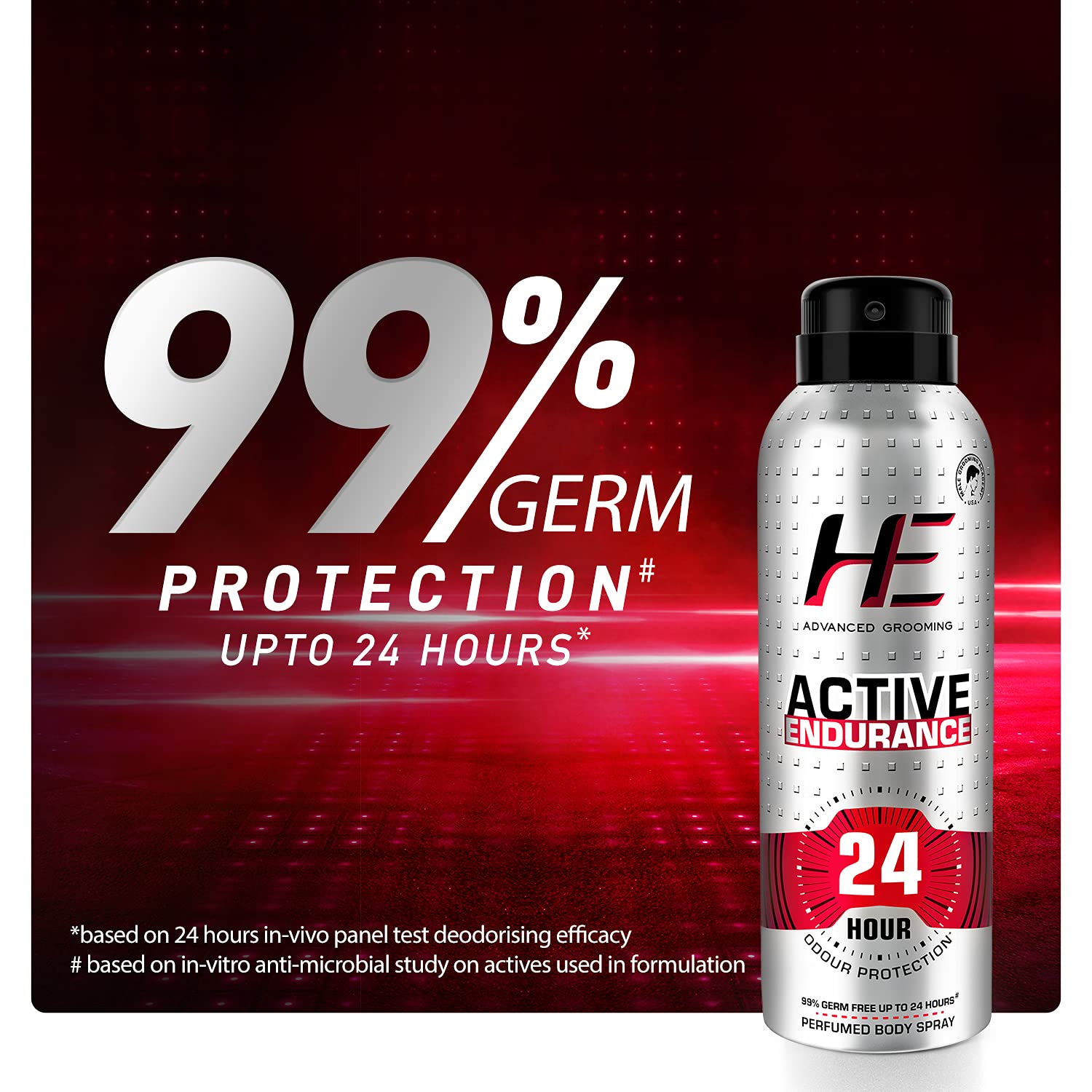 He Active Endurance Perfumed Body Spray, 150ml For Today's Active Men, 24 Hour Odor Protection* 99% Germ Free Up To 24 Hours – view 6