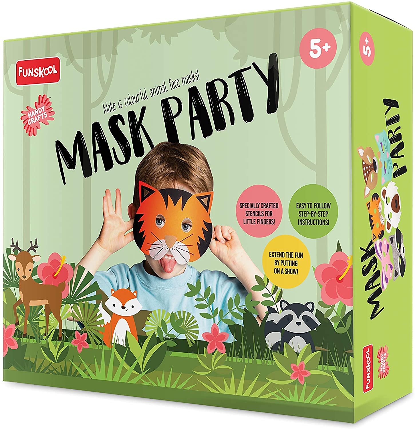 Funskool Handycrafts Mask Party , DIY face masks kids , Make many animal faces , Art and Craft Kit, DIY Kit, Ages 5 Years and Above, Multicolour – view 3