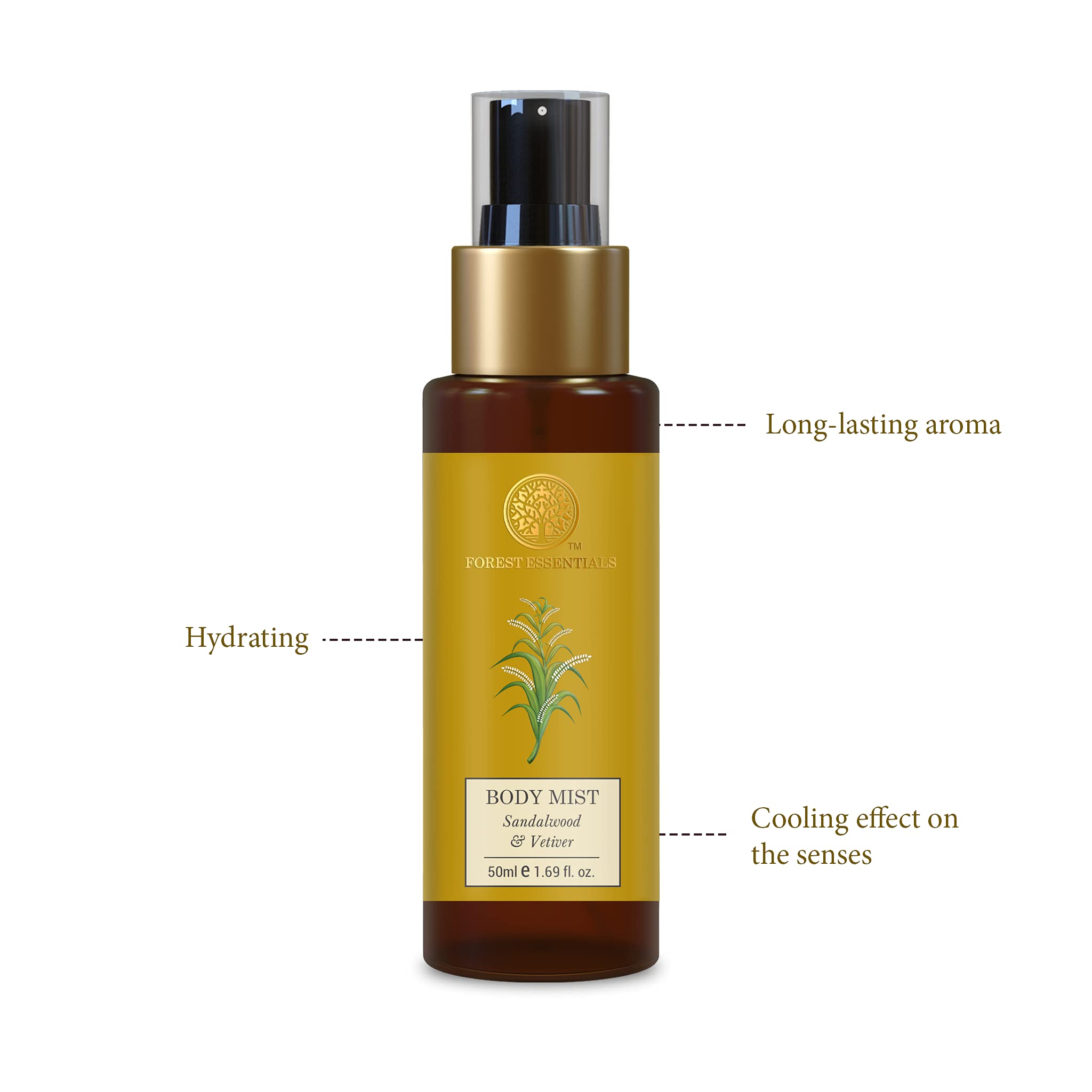 Forest Essentials Travel Size Body Mist Sandalwood & Vetiver – view 2