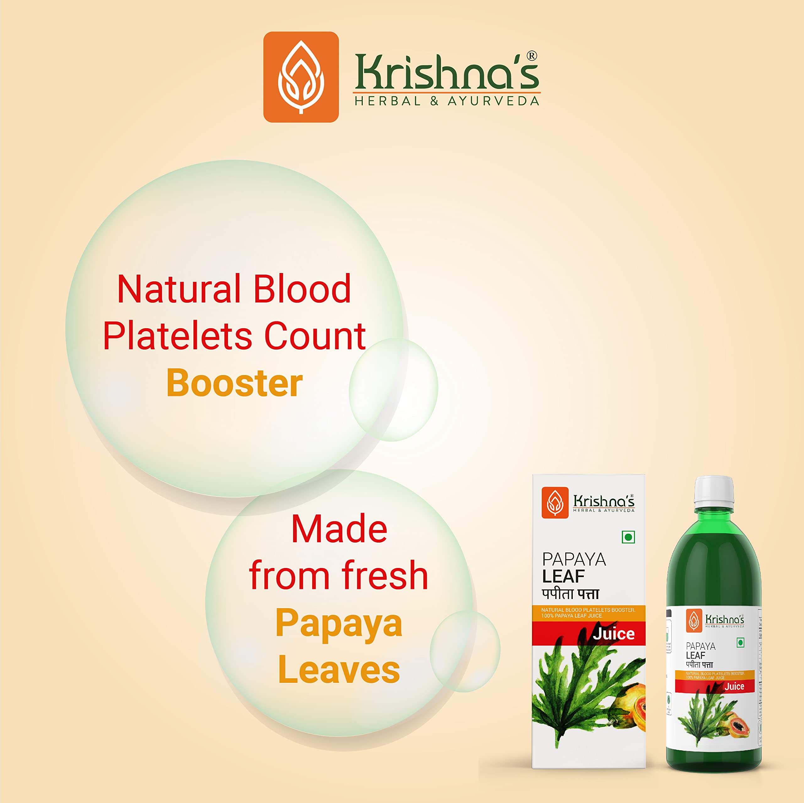 Krishna's Papaya Leaf Juice - 500 ml – view 2