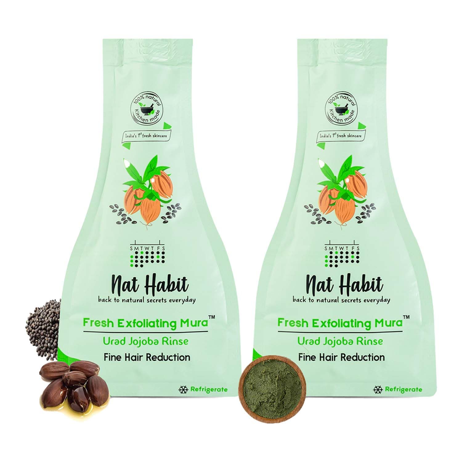 Nat Habit face scrub box for Urad Jojoba exfoliating mura