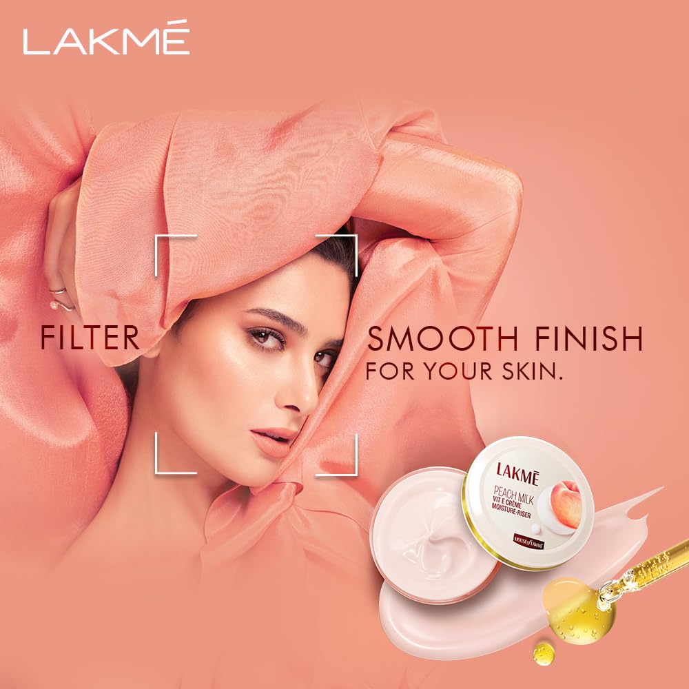 Lakme Peach Milk, Soft Creme Face Moisturizer, 100g, for Soft, Glowing Skin, with Vitamin E & Peach Milk Extract, 24Hr Moisture Lock, Lightweight, Non-Sticky, Non-Oily, All Skin Types – view 5