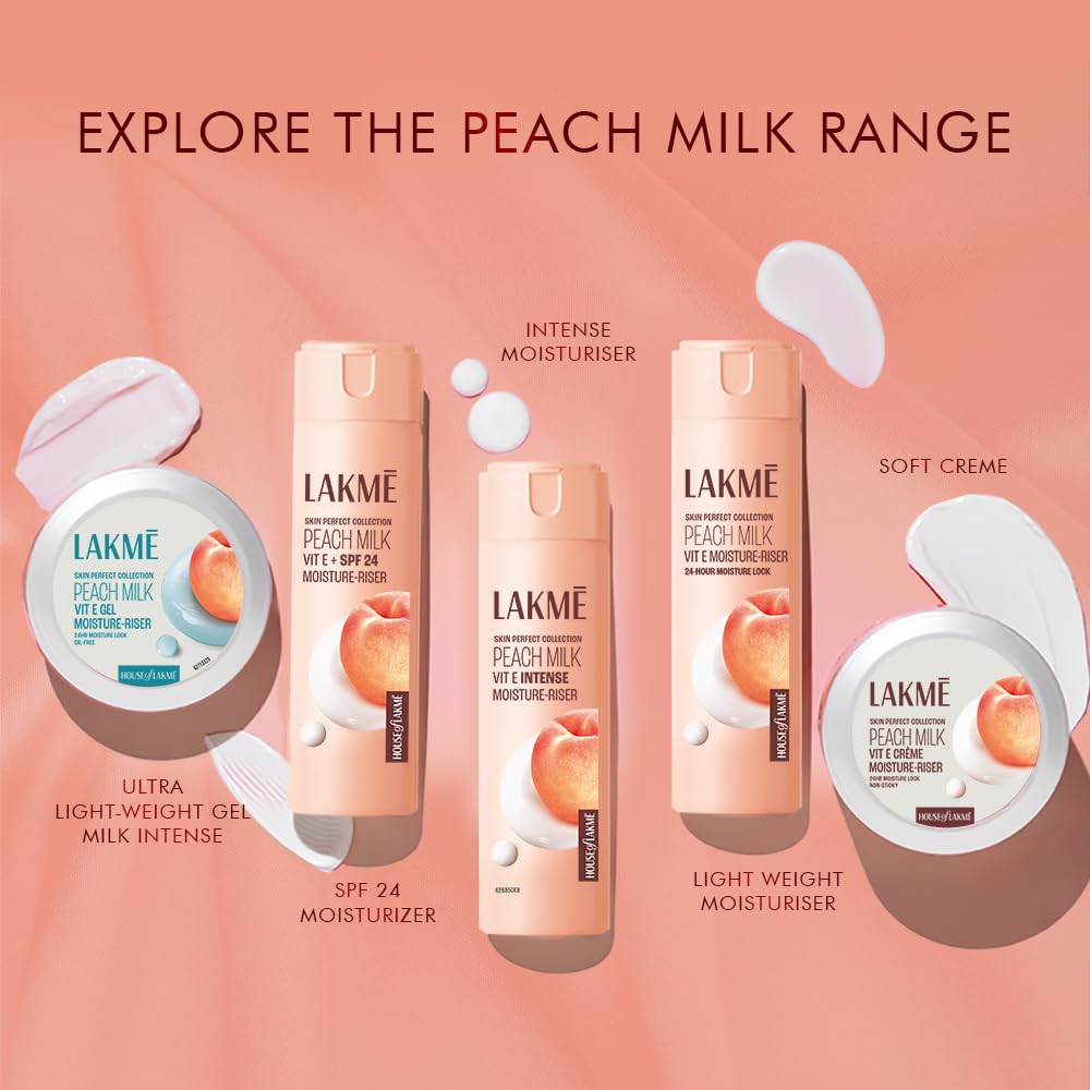 Lakme Peach Milk, Soft Creme Face Moisturizer, 100g, for Soft, Glowing Skin, with Vitamin E & Peach Milk Extract, 24Hr Moisture Lock, Lightweight, Non-Sticky, Non-Oily, All Skin Types – view 9