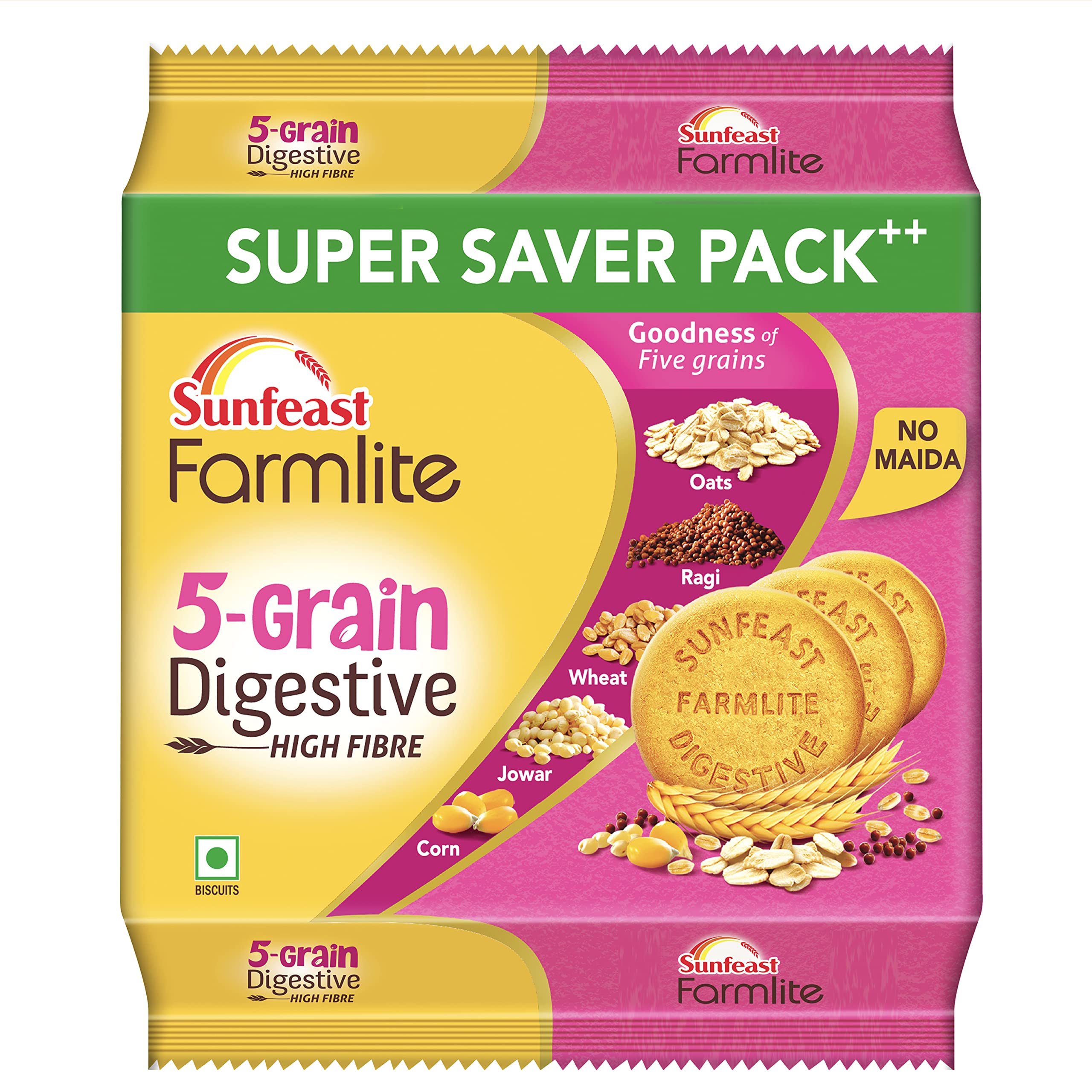Sunfeast Farmlite 5 Grain Digestive Biscuit, High Fibre Biscuit, Goodness of 5 Grains, 800 g Pack – view 2