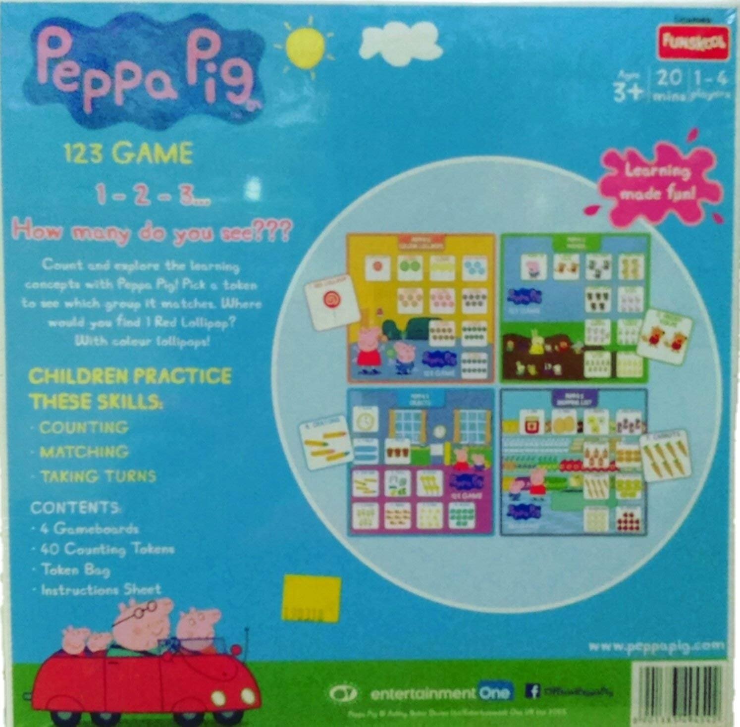 Funskool Games, Peppa Pig, 123 Game, Educational Game, Counting & Matching Skills, 1, 4 Players, 3 & Above for Kid – view 2