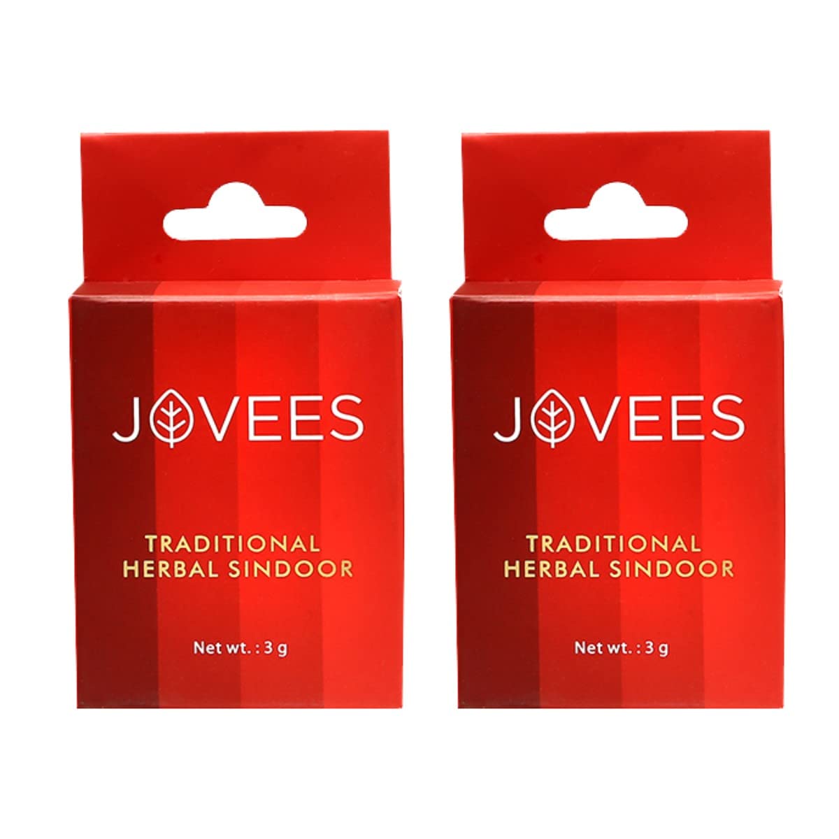 Jovees Herbal traditional deep maroon sindoor in two 3 g boxes