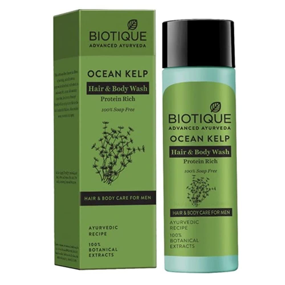 Biotique Ocean Kelp shampoo bottle for all hair types