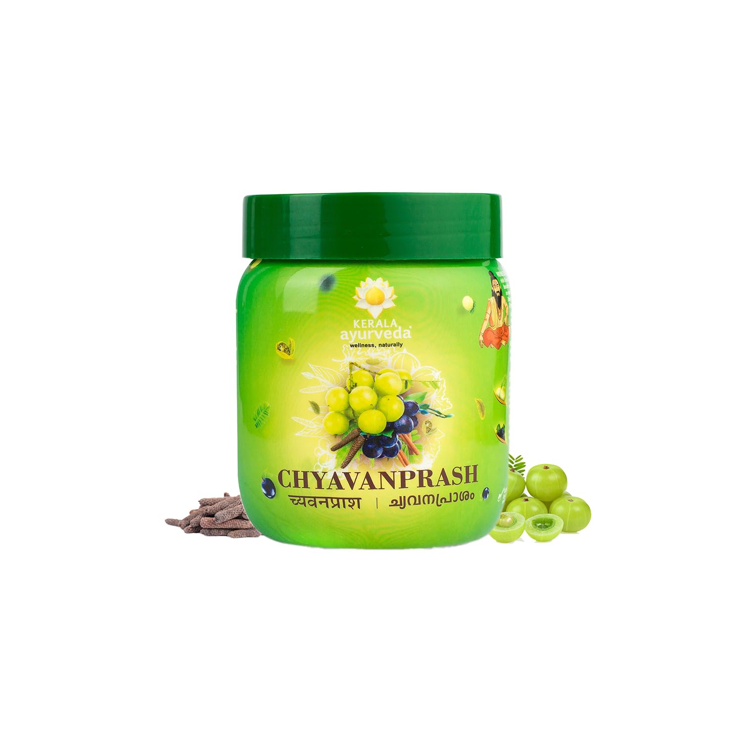 Front view of Kerala Ayurveda Chyawanprash 500 g jar