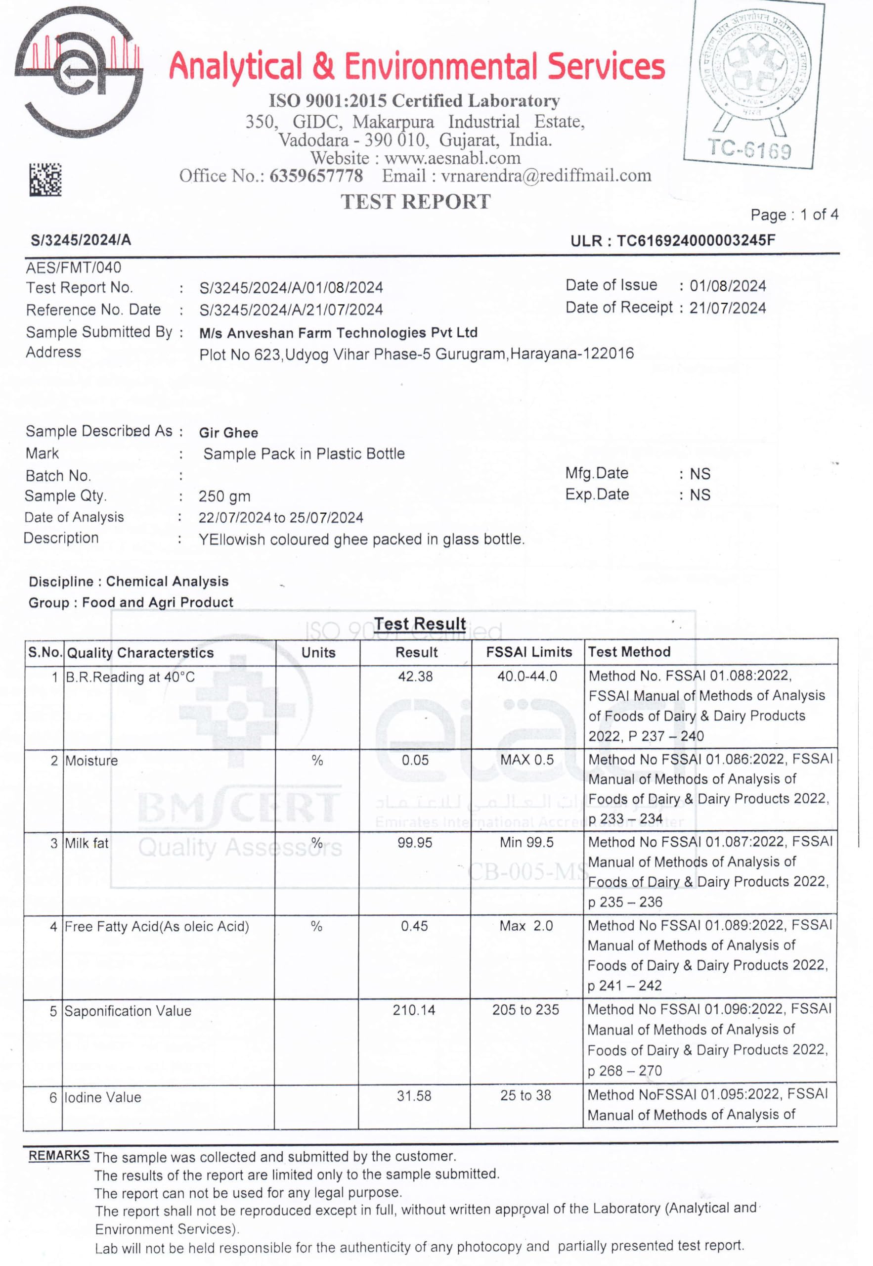 Anveshan A2 Gir Cow Desi Ghee 500ML – view 2