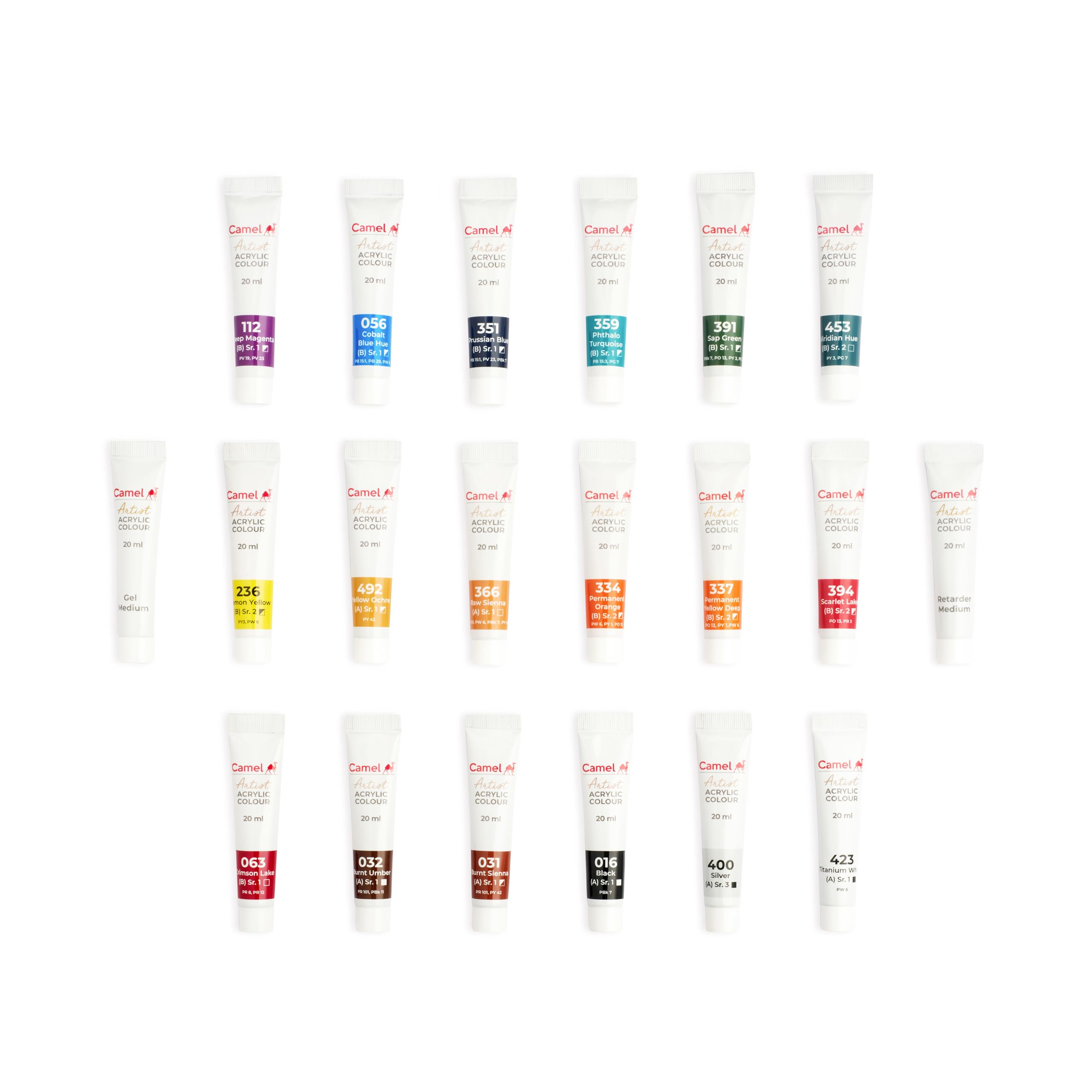 Camel Artist Acrylic colors - 18 Shades, 20ml, Multicolor (811191) – view 2