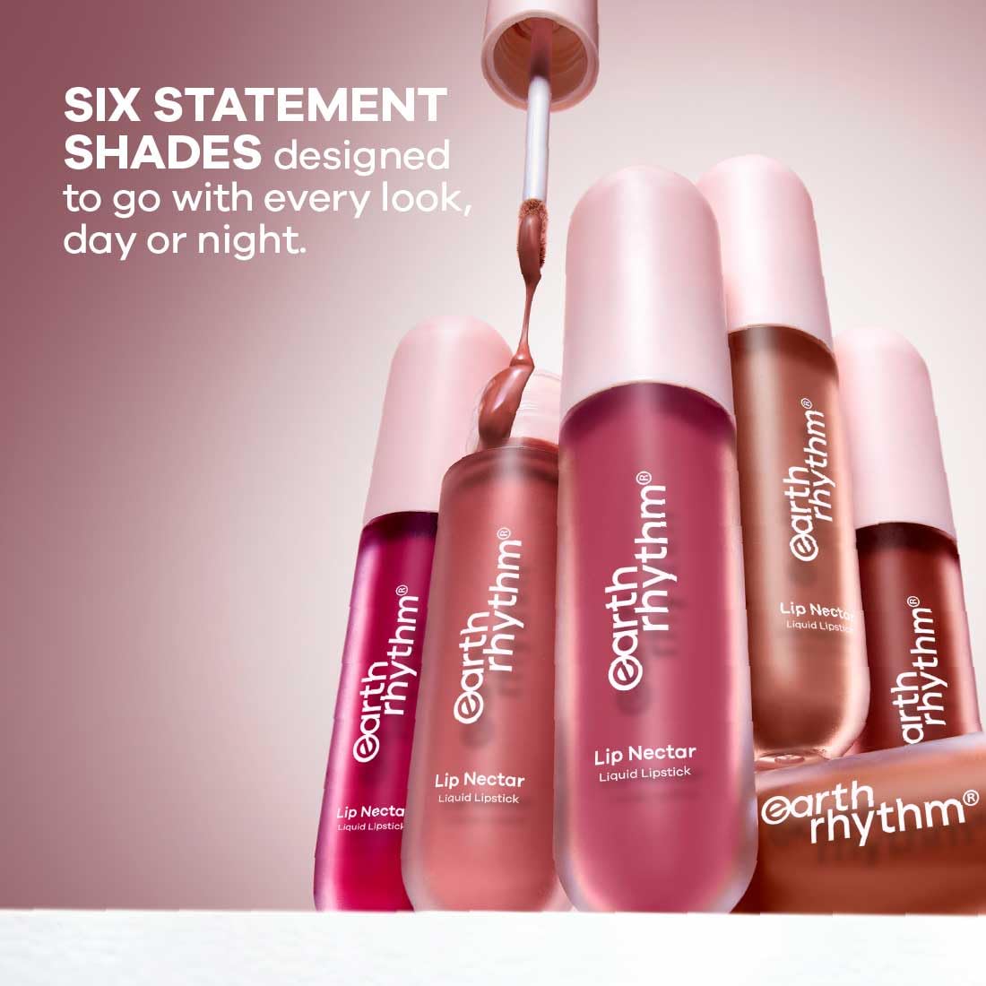 Earth Rhythm Lip Nectar Matte Liquid Lipstick, Weightless, Never Drying, No Mineral Oil 5g - Cherry – view 3