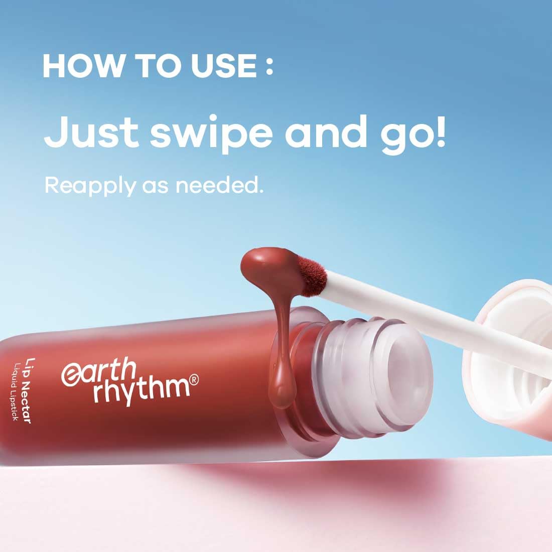 Earth Rhythm Lip Nectar Matte Liquid Lipstick, Weightless, Never Drying, No Mineral Oil 5g - Cherry – view 7