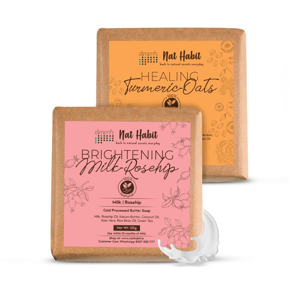 Two Nat Habit cold-processed Ayurvedic bath soap bars