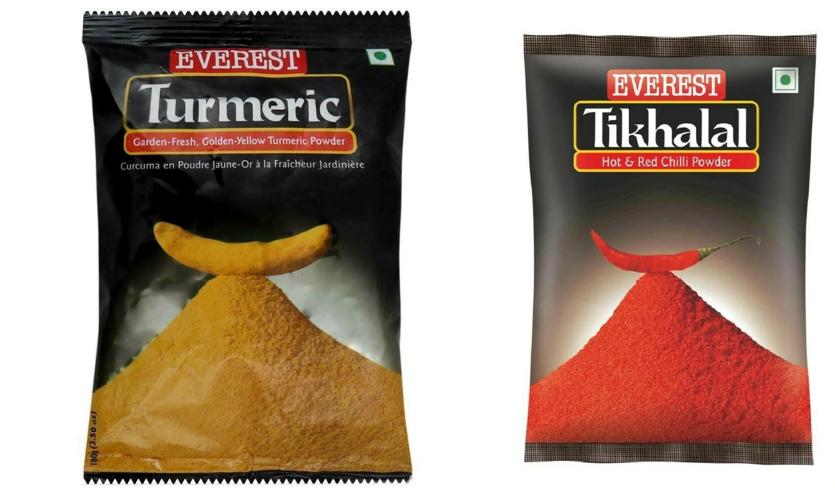 Two-pack Everest red chilli powder with 1 kg total quantity