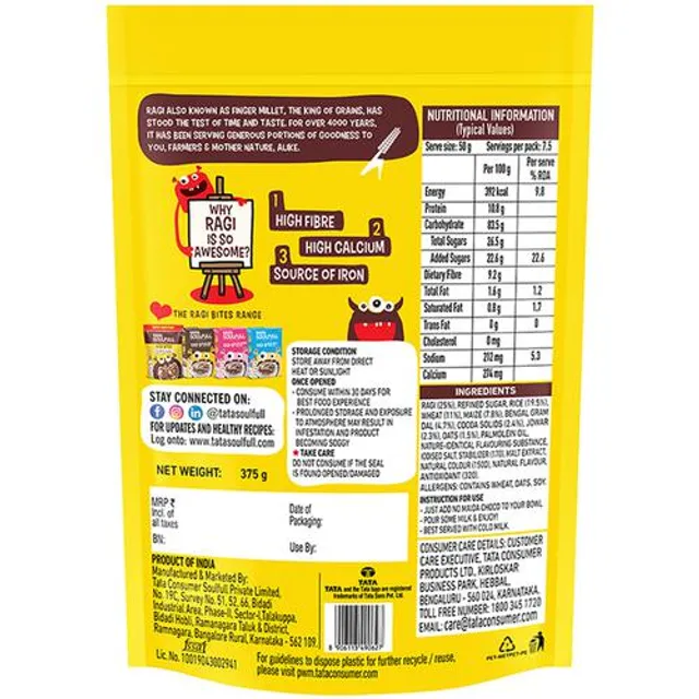 Tata Soulfull Ragi Bites - No Maida Choco, Healthy Breakfast, 375 g – view 2