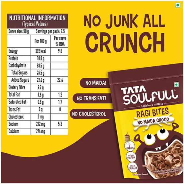 Tata Soulfull Ragi Bites - No Maida Choco, Healthy Breakfast, 375 g – view 4