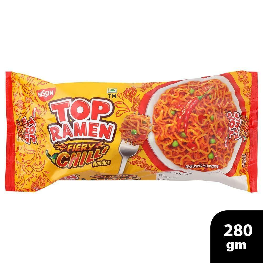 Top Ramen spicy Fiery Chilli noodle pack, 280 g
