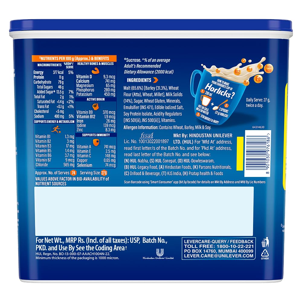 Horlicks Health & Nutrition Drink for Kids, 2kg Refill Container – view 2