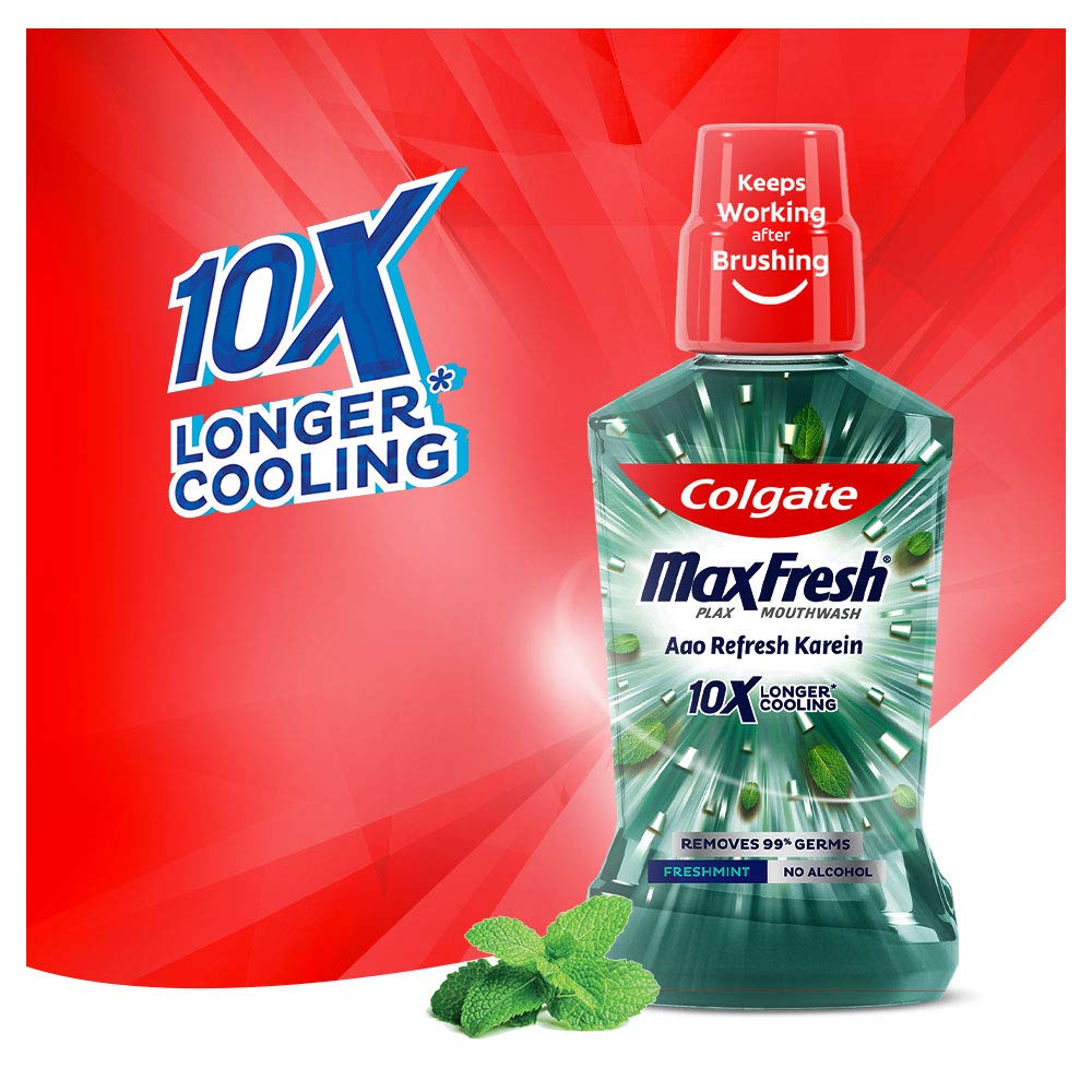 Colgate Plax Antibacterial Mouthwash, 24/7 Fresh Breath - Pack of 250ml, (Fresh Mint) – view 3